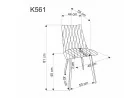 Elegantiška alyvuogių spalvos valgomojo kėdė K561 su milteliniu būdu dažytomis metalinėmis kojelėmis. Ergonomiškas nugaros atlošas garantuos komfortą sėdėjimo metu.
