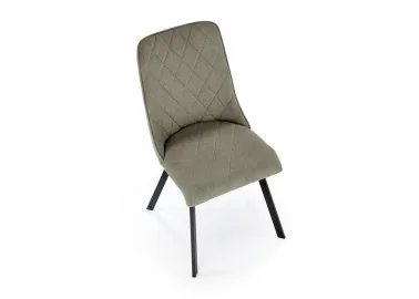 Elegantiška alyvuogių spalvos valgomojo kėdė K561 su milteliniu būdu dažytomis metalinėmis kojelėmis. Ergonomiškas nugaros atlošas garantuos komfortą sėdėjimo metu.