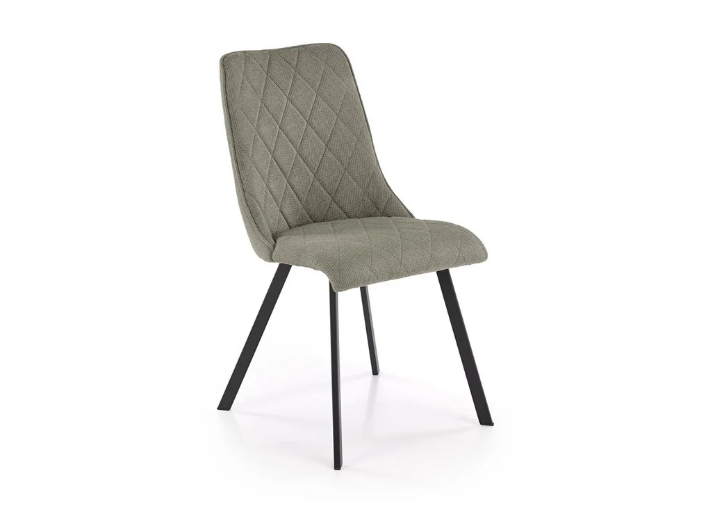 Elegantiška alyvuogių spalvos valgomojo kėdė K561 su milteliniu būdu dažytomis metalinėmis kojelėmis. Ergonomiškas nugaros atlošas garantuos komfortą sėdėjimo metu.