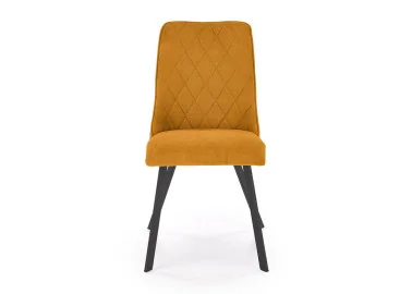 Elegantiška garstyčių spalvos valgomojo kėdė K561 su milteliniu būdu dažytomis metalinėmis kojelėmis. Ergonomiškas nugaros atlošas garantuos komfortą sėdėjimo metu.