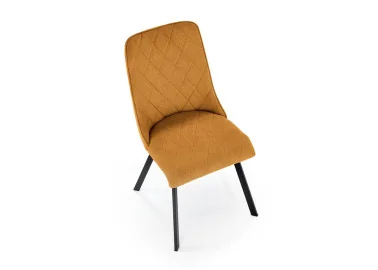 Elegantiška garstyčių spalvos valgomojo kėdė K561 su milteliniu būdu dažytomis metalinėmis kojelėmis. Ergonomiškas nugaros atlošas garantuos komfortą sėdėjimo metu.