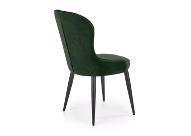 Žalios spalvos klasikinio stiliaus kėdė K366 su rombo formos dygsniais. Tvirtas veliūrinis audinys, stabilios metalinės kojos ir ergonomiška kėdės forma - suteiks ypatingai komfortišką sėdėjimą.
