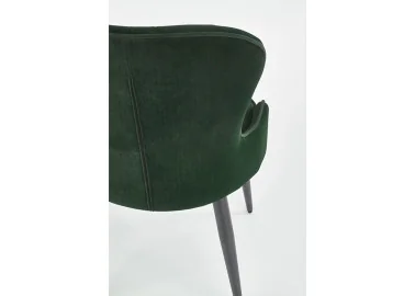 Žalios spalvos klasikinio stiliaus kėdė K366 su rombo formos dygsniais. Tvirtas veliūrinis audinys, stabilios metalinės kojos ir ergonomiška kėdės forma - suteiks ypatingai komfortišką sėdėjimą.