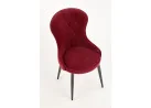 Bordo spalvos klasikinio stiliaus kėdė K366 su rombo formos dygsniais. Tvirtas veliūrinis audinys, stabilios metalinės kojos ir ergonomiška kėdės forma - suteiks ypatingai komfortišką sėdėjimą.