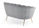 Elegantiška pilkos spalvos veliūrinė sofa Amorinito XL. Ši dvivietė sofa pasiūta iš aukštos kokybės veliūrinio audinio, o kojelės pagamintos iš aukso spalvos milteliniu būdu dažyto plieno.