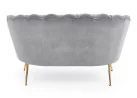 Elegantiška pilkos spalvos veliūrinė sofa Amorinito XL. Ši dvivietė sofa pasiūta iš aukštos kokybės veliūrinio audinio, o kojelės pagamintos iš aukso spalvos milteliniu būdu dažyto plieno.