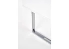 Minimalistinio dizaino rašomasis stalas B30 - nedidelis, blizgios baltos spalvos stalas su chromuotomis metalinėmis kojomis. Stalas turi du patogius stalčius.