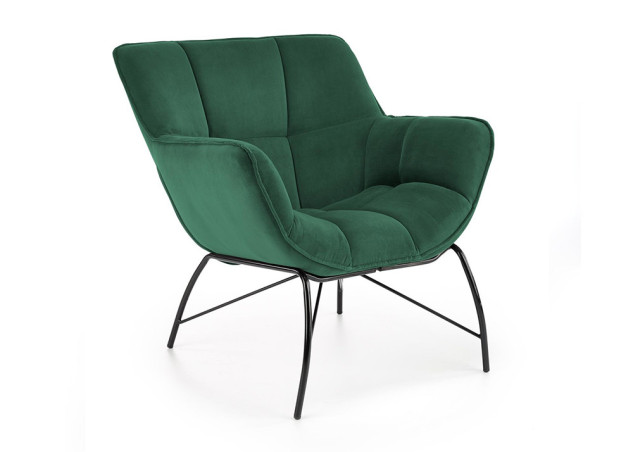 Belton fotelis – elegantiškas ir komfortabilus pasirinkimas, su tamsiai žalia spalva ir ergonomišku dizainu, užtikrinantis patogų poilsį. Puikiai tinka tiek moderniems, tiek tradiciniams interjerams.