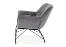 Belton fotelis – elegantiškas ir komfortabilus pasirinkimas, su pilkos spalvos veliūriniu audiniu ir ergonomišku dizainu, užtikrinantis patogų poilsį. Puikiai tinka tiek moderniems, tiek tradiciniams interjerams.