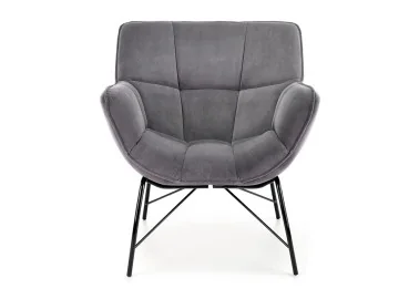 Belton fotelis – elegantiškas ir komfortabilus pasirinkimas, su pilkos spalvos veliūriniu audiniu ir ergonomišku dizainu, užtikrinantis patogų poilsį. Puikiai tinka tiek moderniems, tiek tradiciniams interjerams.