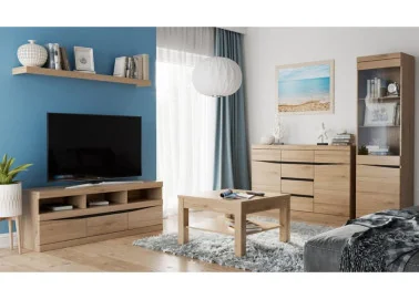 Rudos San Remo ąžuolo spalvos TV staliukas itin derės šiuolaikiškuose interjeruose.