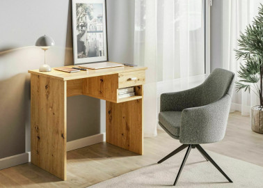Modernus ir praktiškas Artisan ąžuolo spalvos rašomasis stalas B-011, pagamintas iš laminuotų drožlių plokščių – idealus pasirinkimas patogiai darbo vietai sukurti.