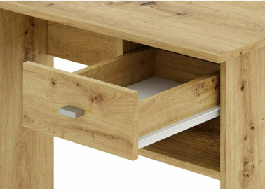 Modernus ir praktiškas Artisan ąžuolo spalvos rašomasis stalas B-011, pagamintas iš laminuotų drožlių plokščių – idealus pasirinkimas patogiai darbo vietai sukurti.