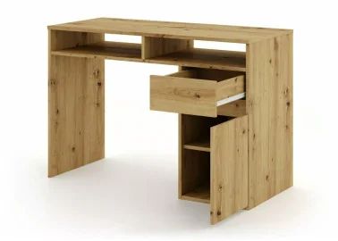 Modernus ir praktiškas Artisan ąžuolo spalvos rašomasis stalas B-012, pagamintas iš laminuotų drožlių plokščių – idealus pasirinkimas patogiai darbo vietai sukurti.