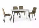 Valgomojo stalas RION – modernus ir stilingas pasirinkimas, sukurtas tiems, kurie vertina šiuolaikišką dizainą bei patvarumą. Baltos marmuro imitacijos keraminis stalviršis derinamas su juodo metalo rėmu, todėl baldas atrodo elegantiškai ir kartu solidžiai.