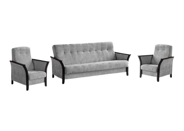 Baldų komplektas MAR-ROK  – elegantiško dizaino svetainės baldų komplektas su miegamąja funkcija ir patalynės dėže. Komplektą sudaro trivietė sofa ir du foteliai. Galite rinktis net iš keturių stilingų spalvų – šviesiai pilkos, tamsiai pilkos, žalios arba kreminės, todėl baldą lengvai priderinsite prie savo interjero ir sukursite norimą nuotaiką namuose.