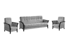 Baldų komplektas MAR-ROK  – elegantiško dizaino svetainės baldų komplektas su miegamąja funkcija ir patalynės dėže. Komplektą sudaro trivietė sofa ir du foteliai. Galite rinktis net iš keturių stilingų spalvų – šviesiai pilkos, tamsiai pilkos, žalios arba kreminės, todėl baldą lengvai priderinsite prie savo interjero ir sukursite norimą nuotaiką namuose.