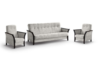 Baldų komplektas MAR-ROK  – elegantiško dizaino svetainės baldų komplektas su miegamąja funkcija ir patalynės dėže. Komplektą sudaro trivietė sofa ir du foteliai. Galite rinktis net iš keturių stilingų spalvų – šviesiai pilkos, tamsiai pilkos, žalios arba kreminės, todėl baldą lengvai priderinsite prie savo interjero ir sukursite norimą nuotaiką namuose.