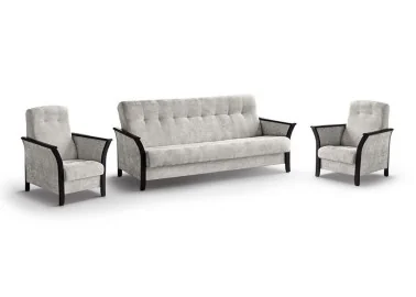 Baldų komplektas MAR-ROK  – elegantiško dizaino svetainės baldų komplektas su miegamąja funkcija ir patalynės dėže. Komplektą sudaro trivietė sofa ir du foteliai. Galite rinktis net iš keturių stilingų spalvų – šviesiai pilkos, tamsiai pilkos, žalios arba kreminės, todėl baldą lengvai priderinsite prie savo interjero ir sukursite norimą nuotaiką namuose.
