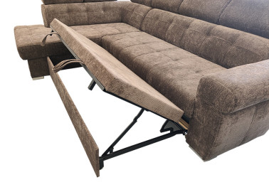 Stilingas, patogus minkštas kampas PYK-ATL su kasdieniam naudojimui tinkama miegojimo funkcija ir patalynės dėže.