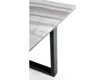 MARLEY extension table color top - white marble  grey legs - black8