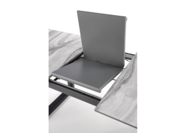 MARLEY extension table color top - white marble  grey legs - black9