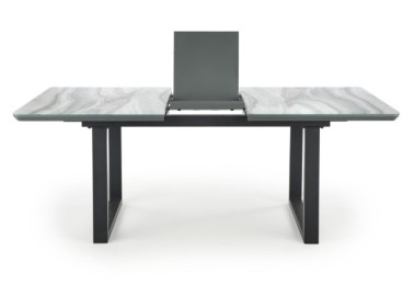 MARLEY extension table color top - white marble  grey legs - black14