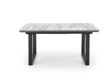MARLEY extension table color top - white marble  grey legs - black15