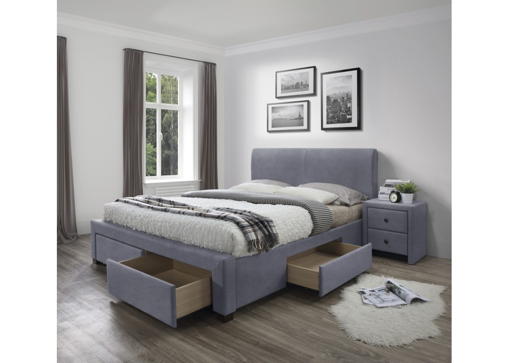 MODENA 3 bed with drawers color grey0