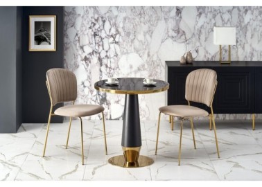 MOLINA round table black marble  black  gold0