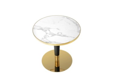 MORATA round table white marble  black  gold2