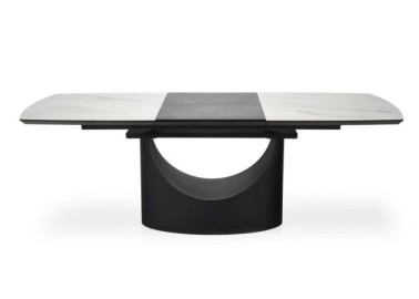OSMAN extension table white marble  black1