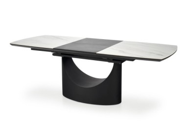 OSMAN extension table white marble  black2