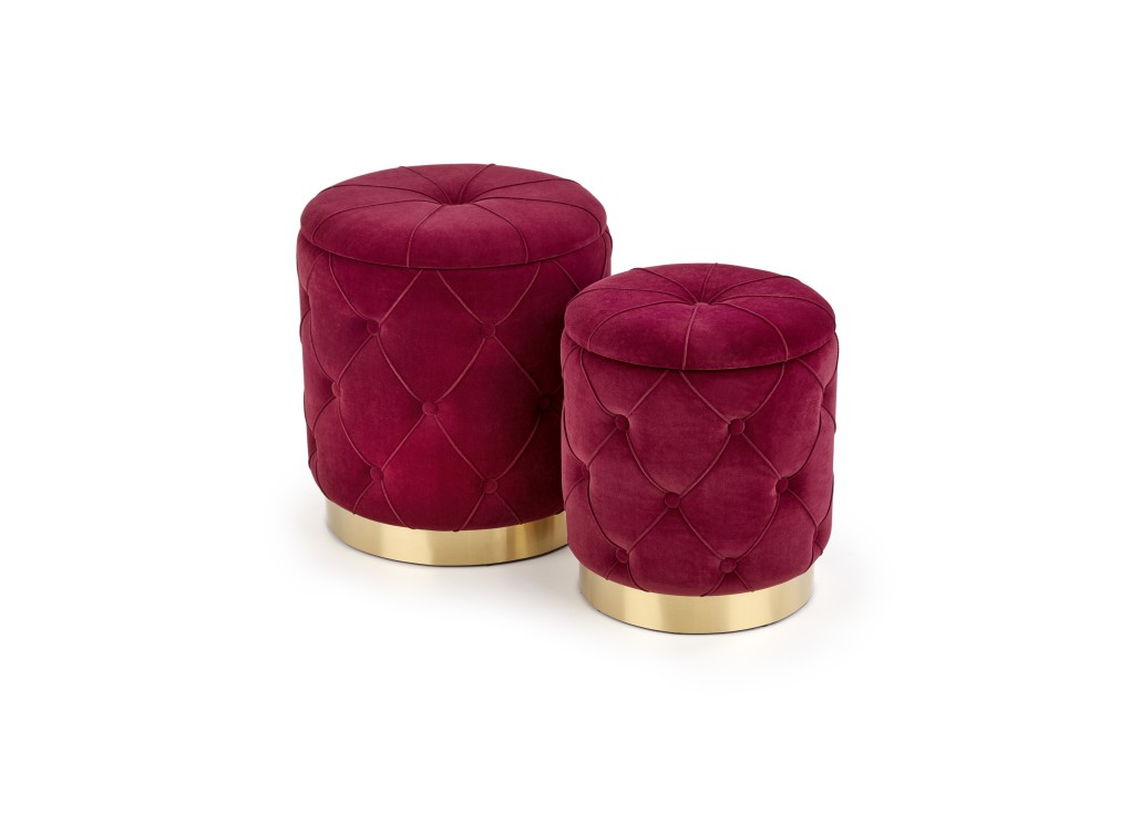 POLLY set of two stools color dark red0