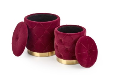 POLLY set of two stools color dark red1