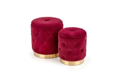 POLLY set of two stools color dark red2