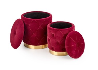 POLLY set of two stools color dark red7