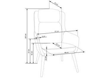 PURIO leisure chair color light grey  dark grey7