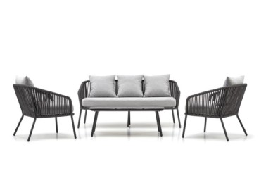 ROCCA garden set sofa  2 chairs  coffee table dark grey  light grey13