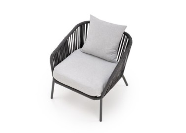 ROCCA garden set sofa  2 chairs  coffee table dark grey  light grey19
