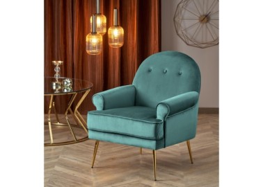 SANTI leisure armchair dark green  gold3