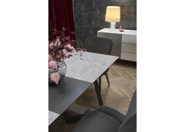 TIZIANO extension table color top - light grey  dark grey legs - dark grey2