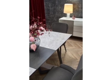 TIZIANO extension table color top - light grey  dark grey legs - dark grey3