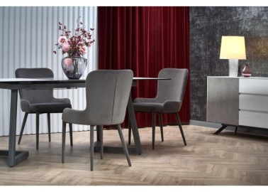 TIZIANO extension table color top - light grey  dark grey legs - dark grey6