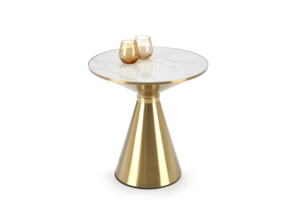 TRIBECA coffee table white marble  gold0