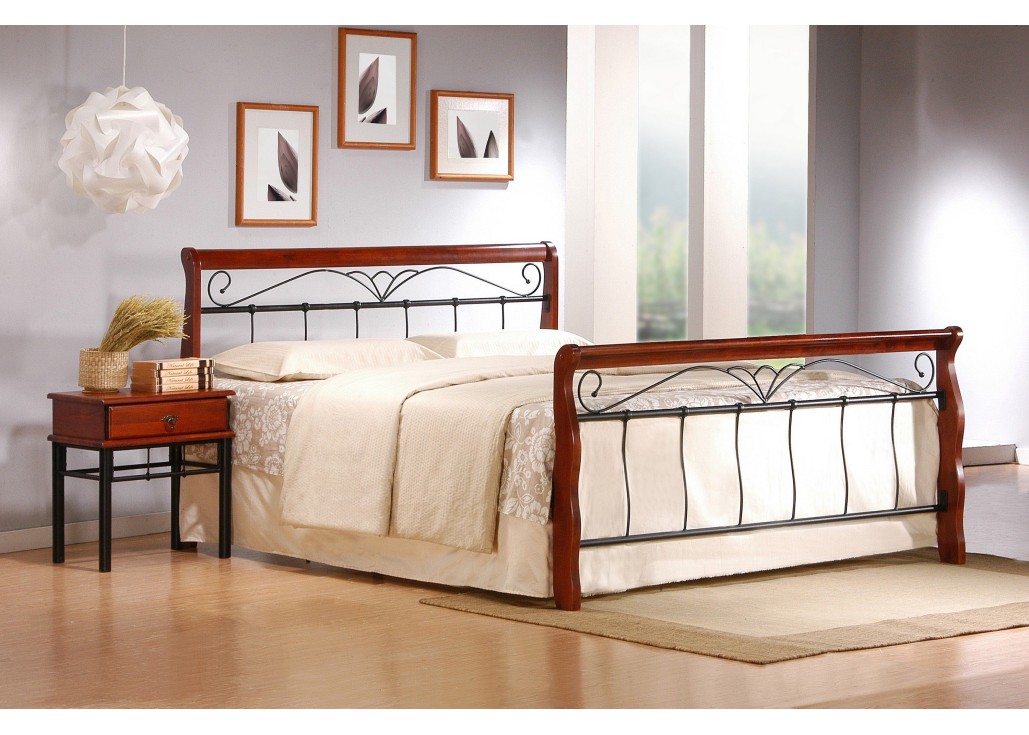 VERONICA bed 160 cm color ant. cherryblack0