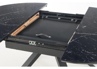 VERTIGO extension table color top - black marble legs - black10