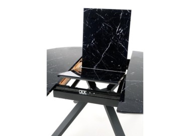 VERTIGO extension table color top - black marble legs - black11