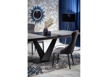 VINSTON extension table color top - dark grey  black legs - black5