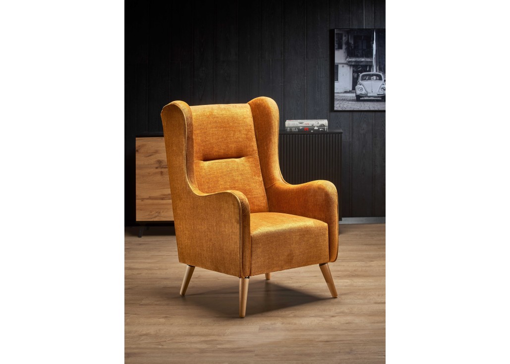 CHESTER leisure chair color honey fabric 9. Amber0
